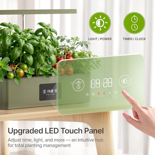 Hydroponics Growing System Kit with 24W Dimmable LED Light