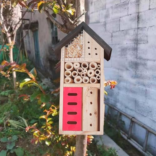 Insect Hotel Hanging Bee House Wooden Insect House (72 Count)