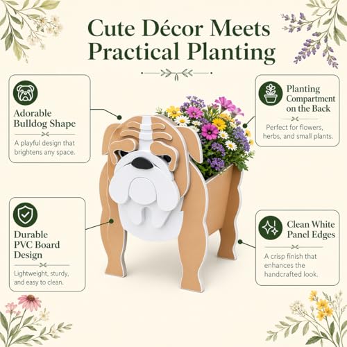 Small English Bulldog Planter Plant Pots