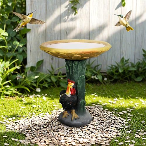 23" H Outdoor Concrete Bird Bath