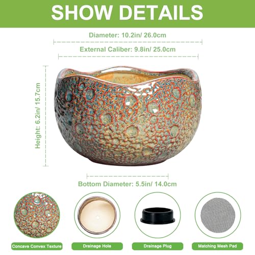 10 Inch Plant Pot (10.5 Inch / Speckled-brown)