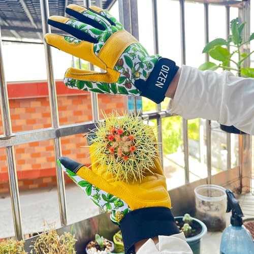 Cowhide Leather Thorn Proof & Puncture Resistant Gardening Gloves for Women