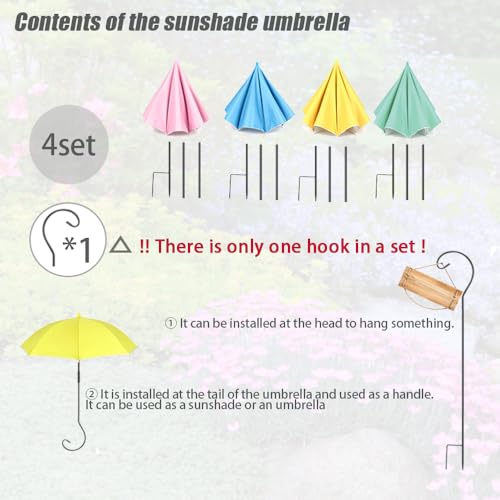 Upgraded 4pcs Plant Umbrellas for Outdoor Plants (4 Count)