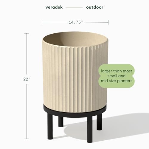 Demi Series Raised Planter (Sand/Black / 16 inch - 2 Pack)