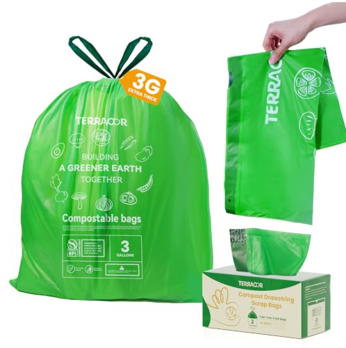 3 Gallon Compostable Trash Bags Drawstring (3 Gallon-45)