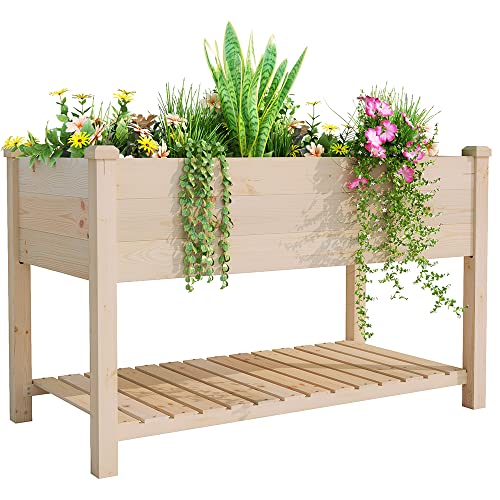 Outdoor Wood Raised Garden Bed
