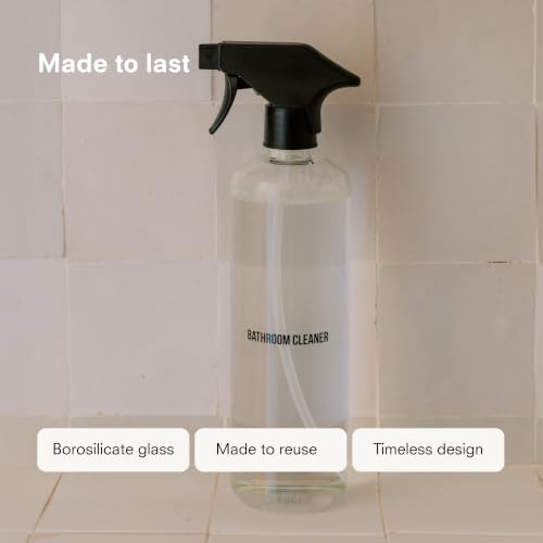 Empty Glass Spray Bottle for Bathroom Cleaner (24 Fl Oz)