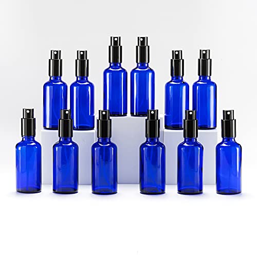 Blue Glass Spray Bottles 2oz (12 Count)
