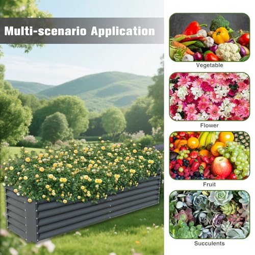 8x2x2FT Galvanized Planter Raised Garden Boxes 239 Gallon (8x2x2 feet)