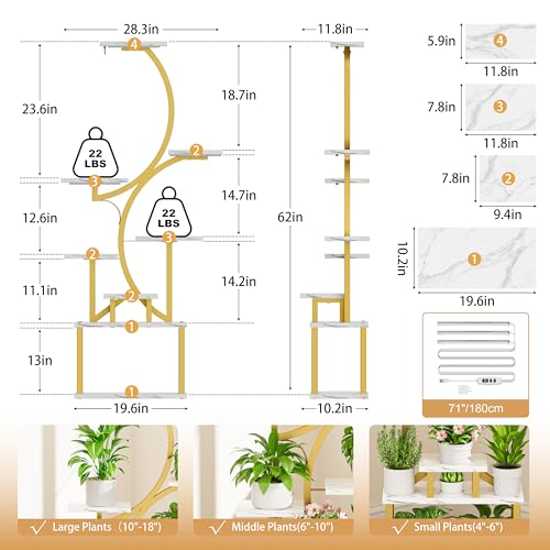 Plant Stand Indoor with Grow Light