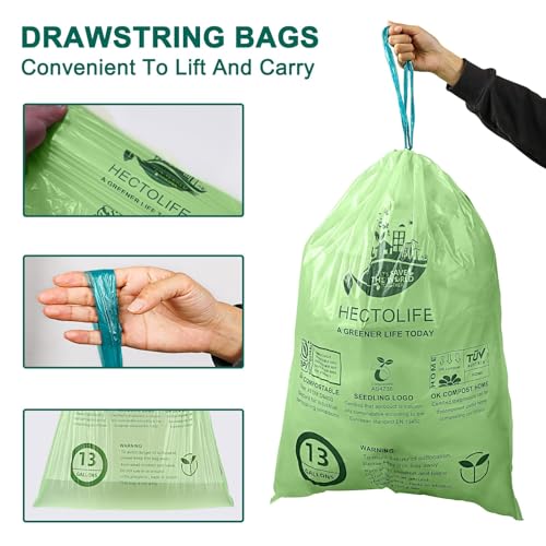 13 Gallon 200 Count Compostable Trash Bags with Home (50 Count)