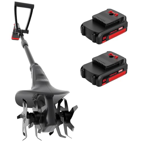 20V Cordless Tiller Cultivator with Steel Tines