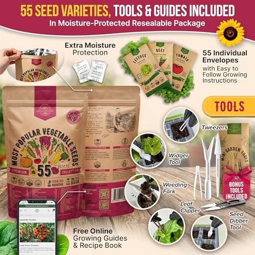 55 Vegetable Seeds Variety Pack (55 Count)