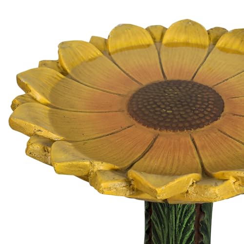24.4” Tall Outdoor Concrete Bird Bath