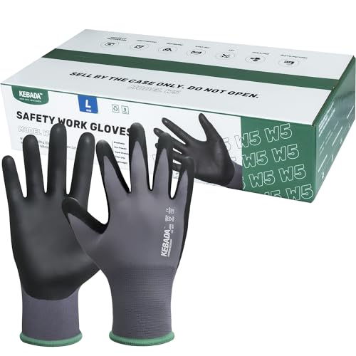 W5 Foam Nitrile Coated Work Gloves for Men Women (W5 Grey (60 Pairs) / XX-Large)