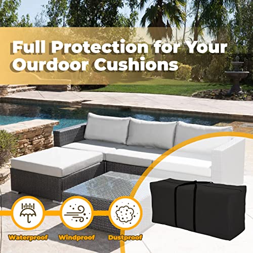 Patio Cushion Storage Bag 68 Inch Extra Large Waterproof Outdoor Pillow Storage Cover for Garden Furniture Cushions Protection Water Resistant