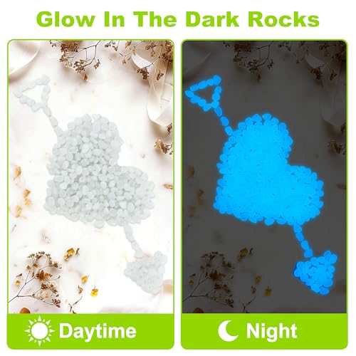 White Glow Stones Glow in The Dark Rocks Outdoor Decorative Stones Luminous Stones for Walkway Pathway Backyard Glowing Rocks for Garden Aquarium Patio Lawn