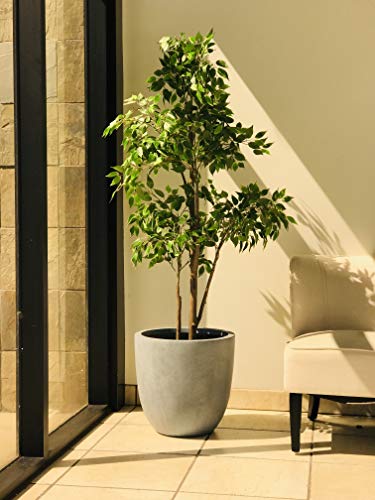 Blue Gray Concrete Planter 10" Dia All (Slate Gray / 10"d)