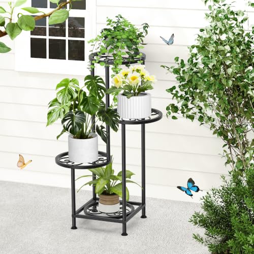 4 Tier Plant Stand Indoor Outdoor (Heart Black / 4 Tier)