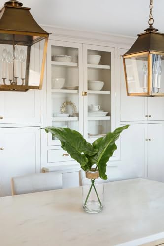 Faux Greenery Stems in Glass Vase with Faux Water