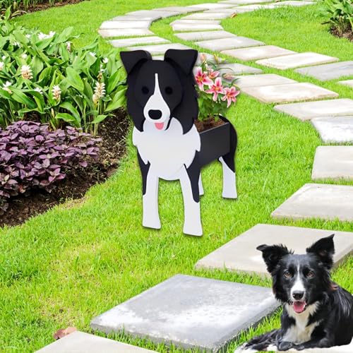 Border Collie Dog Planter Pots
