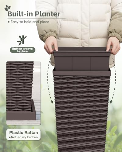 Set of 2 Tall Plastic Planters with Saucer