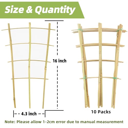 10 Pack 16" Bamboo Trellis for Climbing Plants