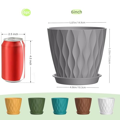 6 Inch Plant Pots (Colorful / 6inch)