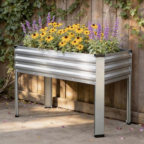 Galvanized Raised Garden Bed with Leg