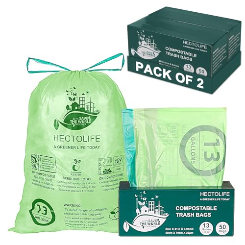 13 Gallon 100 Count Compostable Trash Bags with Home (50 Count)