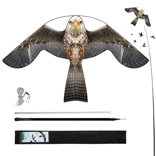 Bird Scarer Kite with 13ft Pole Bird Hawk Flying Kite