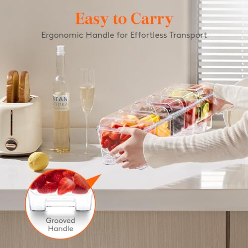 Chilled Condiment Container with Stainless Steel Spoons & Tongs