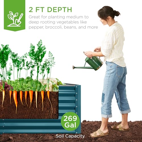 6x3x2ft Outdoor Metal Raised Garden Bed