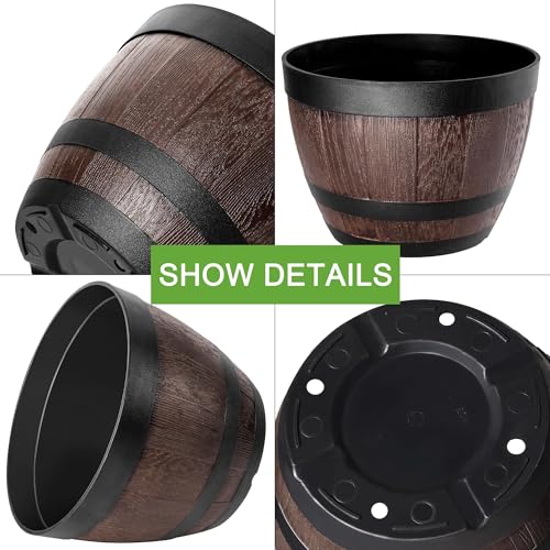 Plant Pots with Drainage Holes & Saucer (4 Count)