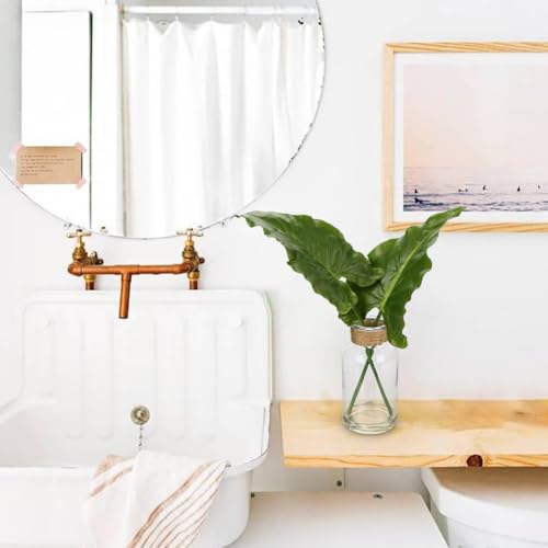 Faux Greenery Stems in Glass Vase with Faux Water