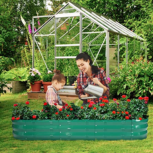 Raised Garden Bed Kit for Vegetables Flower Galvanized Metal Planter Boxs Designed for Easy DIY and Cleaning Not Twist Or Rot