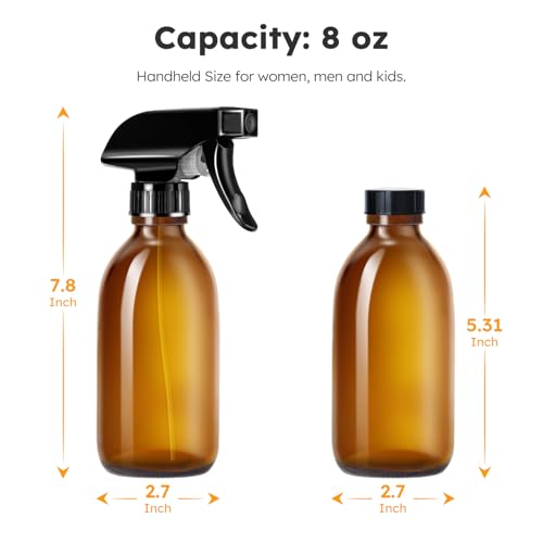 Glass Spray Bottles 8oz (2 Count)