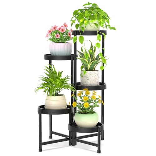 5 Tier Folding Plant Stand Indoor Outdoor