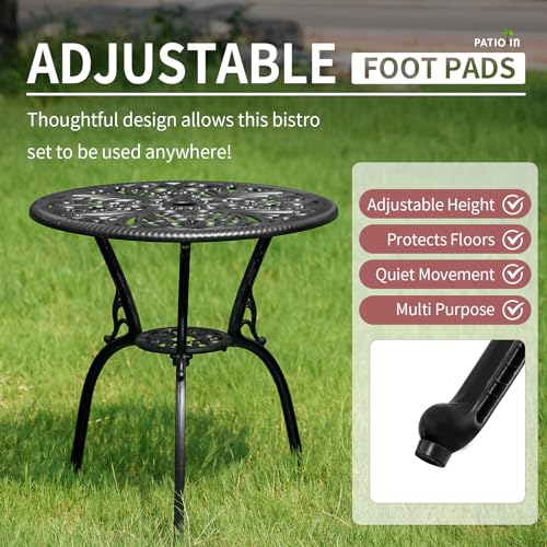 Outdoor Bistro Table and Chairs Set of 2