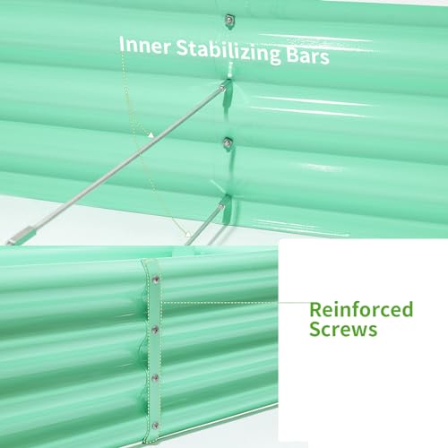 8×4×1ft Galvanized Metal Raised Garden Bed (Lime Green / 8×4×1ft)