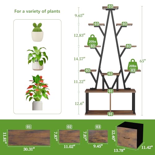 Plant Stand Indoor with Grow Lights