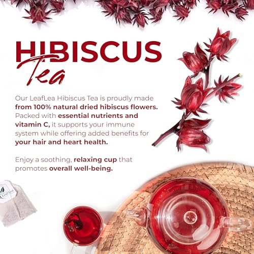 40 Premium Natural Hibiscus Tea Bags Pure from Hibiscus Flowers (40 Count)