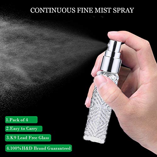 4 Pcs Vintage Glass Refillable Perfume Bottles Empty Spray Set (4 Count)