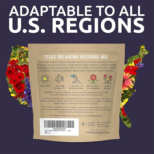 Texas Oklahoma Wildflower Seeds Mixture (15000 Count)