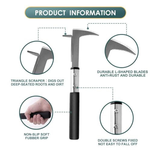 Crack Weeder Stainless Steel Manual Crevice Weeding Tool (13 inch)