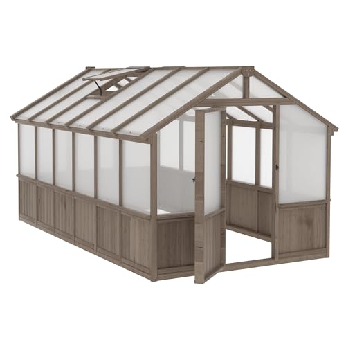 8x12 FT Greenhouse for Outdoors (Light Brown Mocha / 8x12 FT)