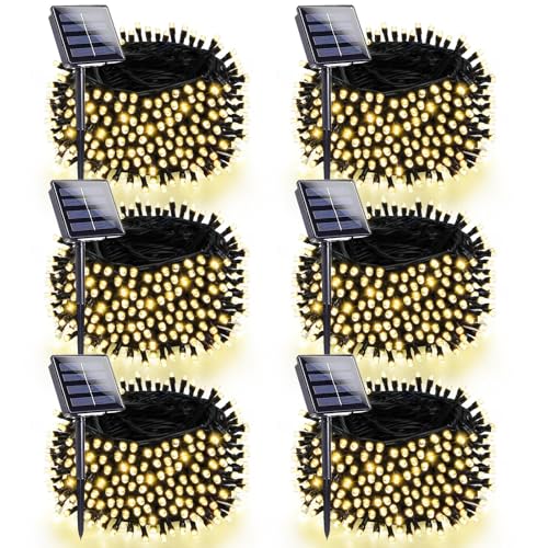 Solar Christmas Lights Outdoor (6 PACK / Warm White)