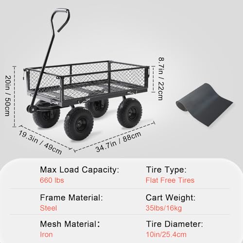 Heavy Duty Garden Wagon Cart 660 LBS (660LBS Cart)