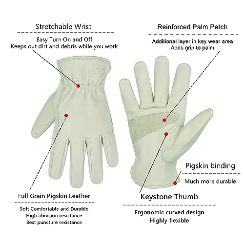 HLDD Leather Work Gloves for Men & Women