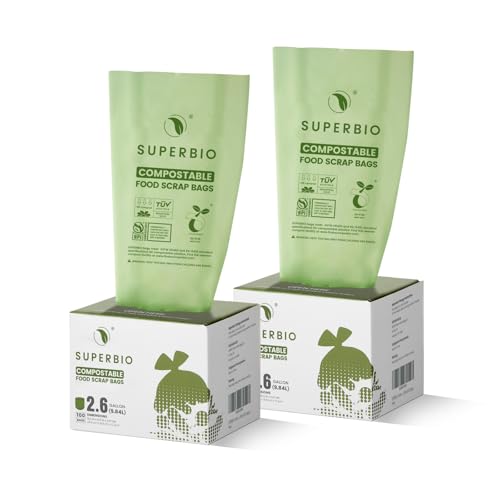 2.6 Gallon Flat Top Compostable Food Waste Bags (200 Count)